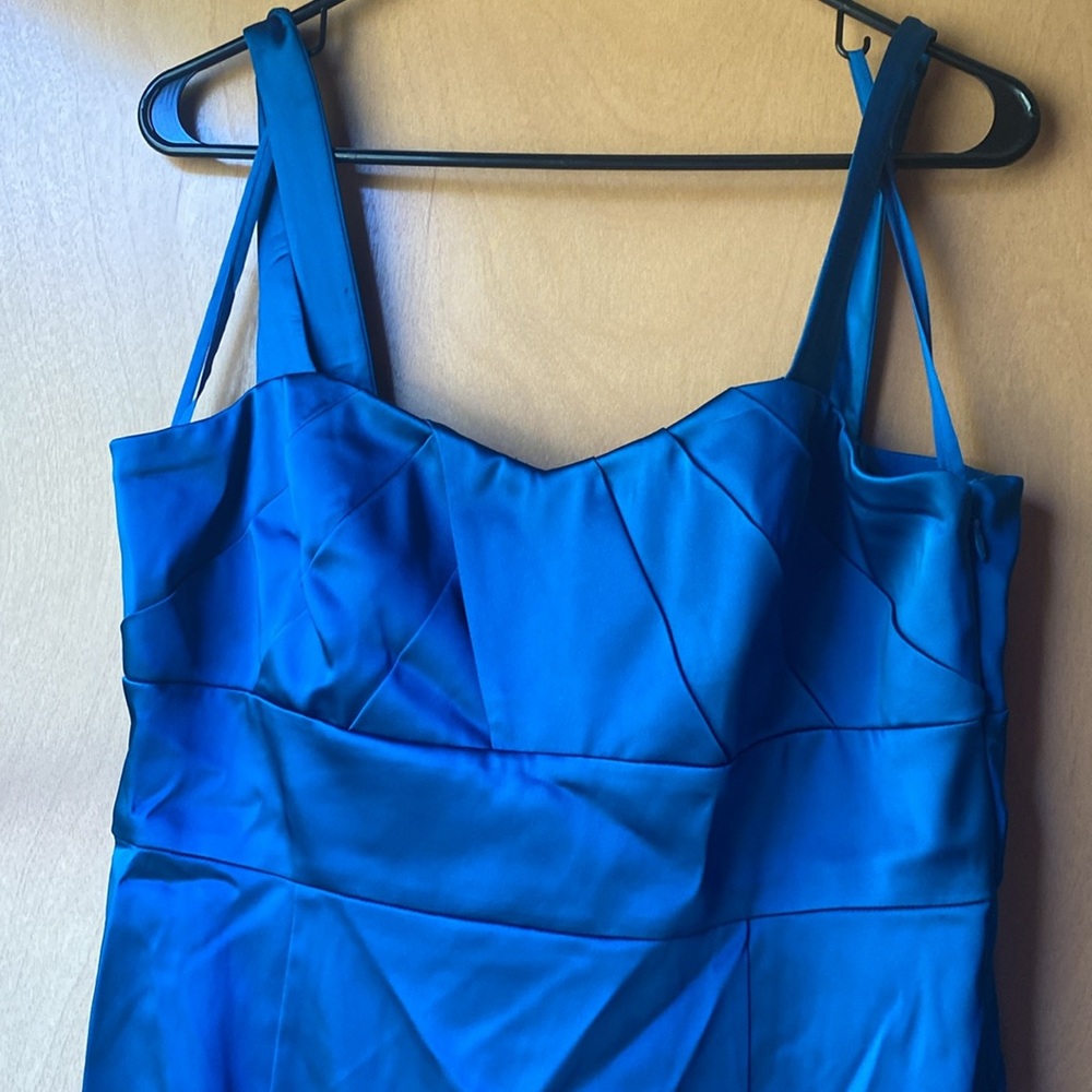 Tahari cerulean blue strapless dress